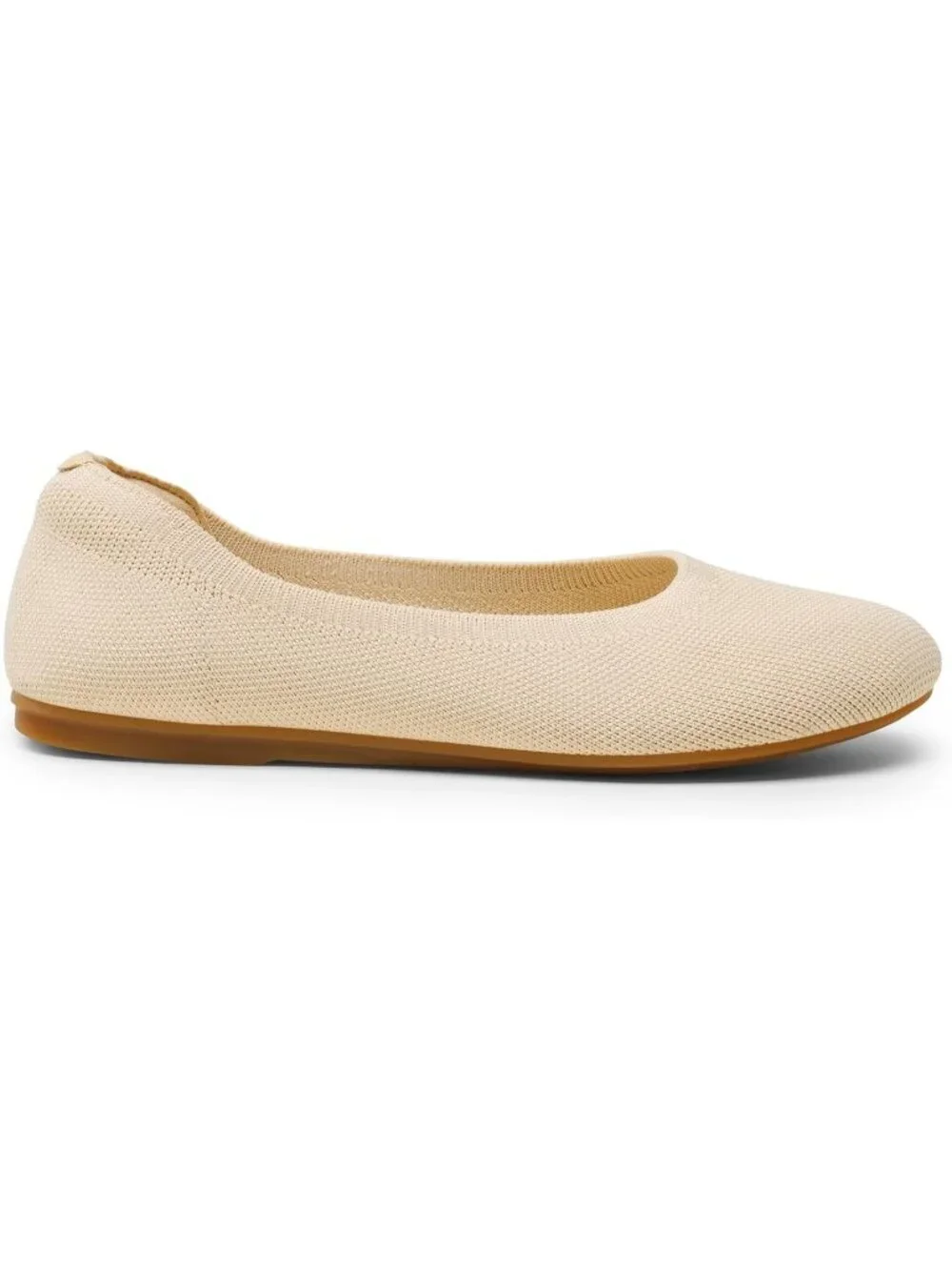 Dream Pairs Women's Nude Round Toe Slip On Dress Knit Ballet Comfort Flats